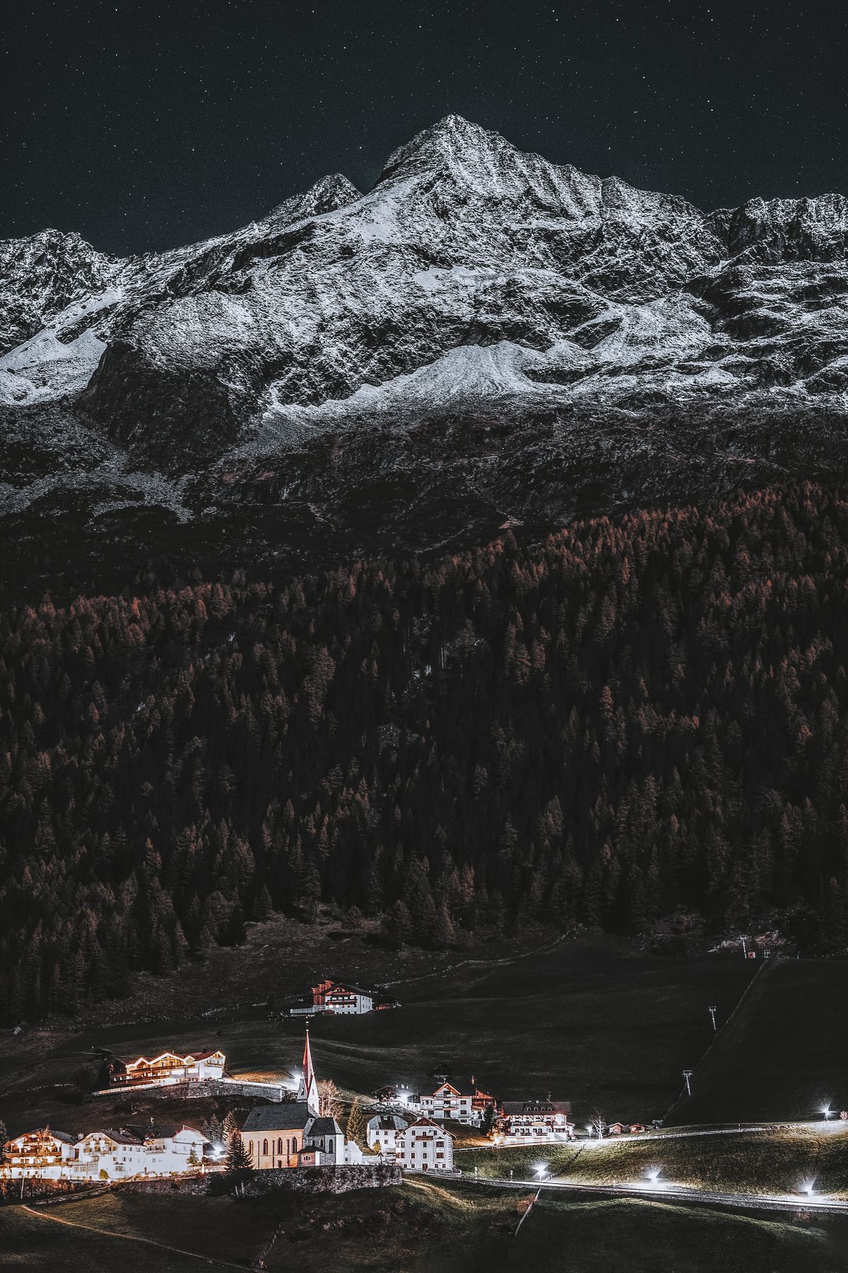 Vistas panorámicas de los Alpes nevados
